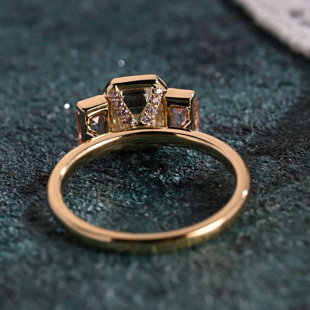 Emerald Cut 3 Stone Ring - image 5